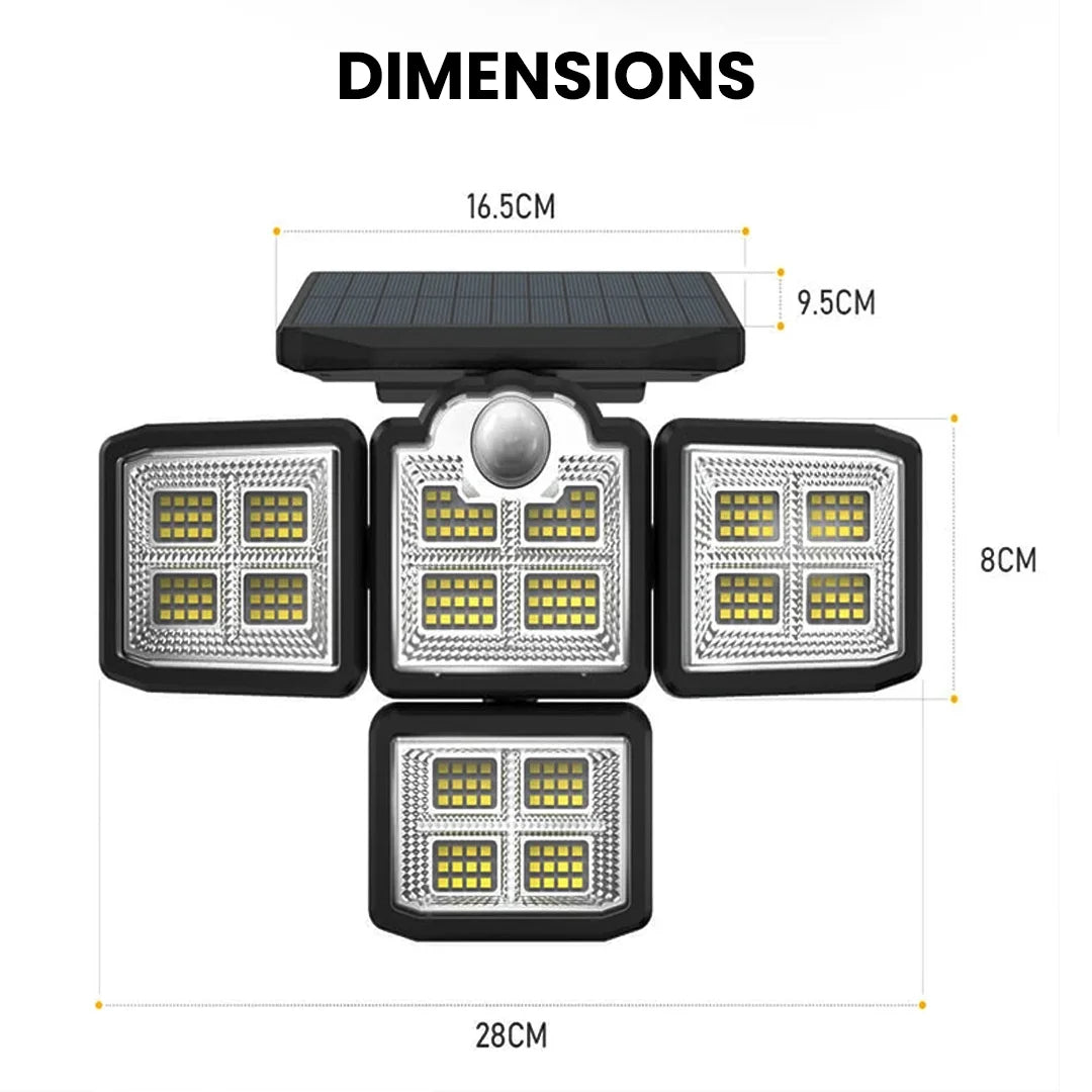 Triple Solar Wall Light